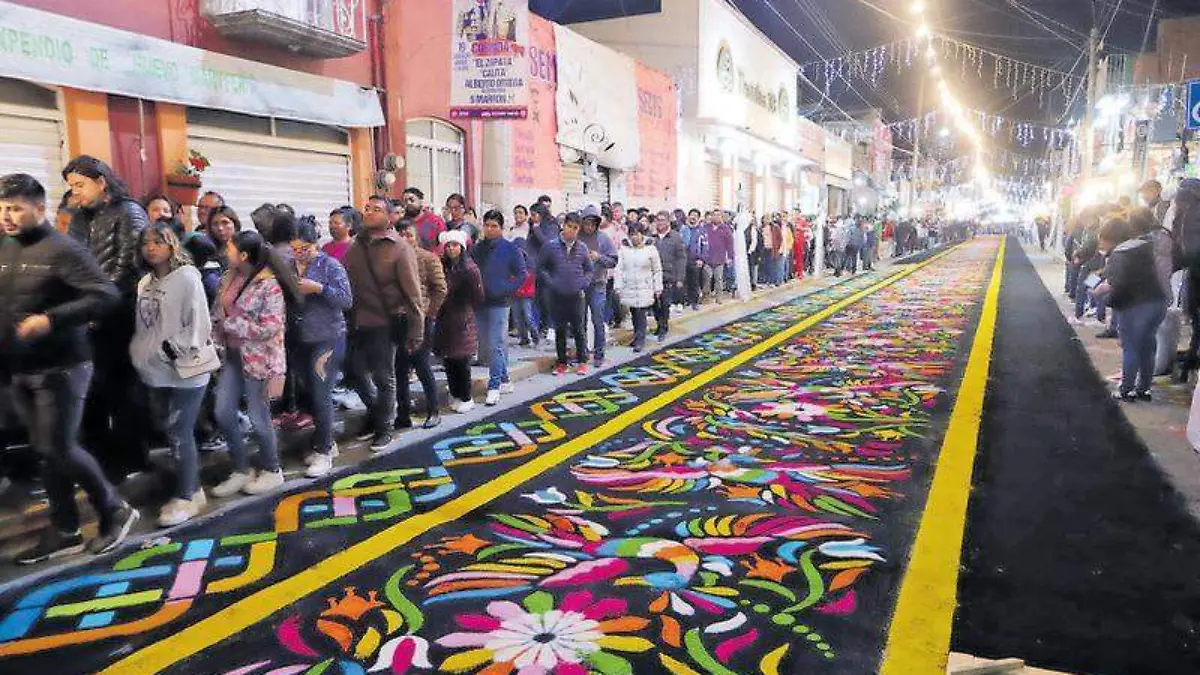 Huamantla, Noche que Nadie Duerme, tapetes, alfombras